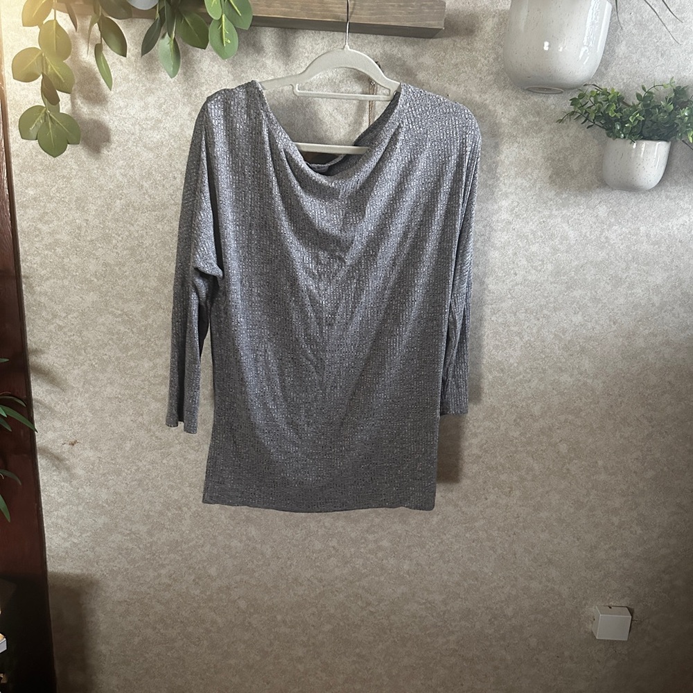 Chic Gray Draped Top